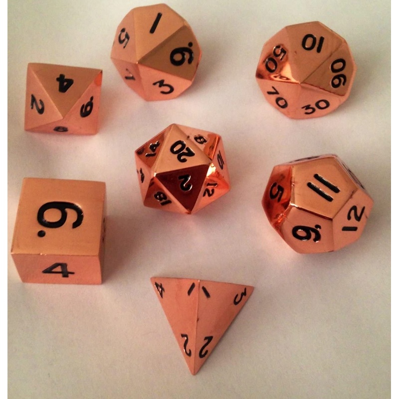 16mm Metal Poly Dice Set - Copper