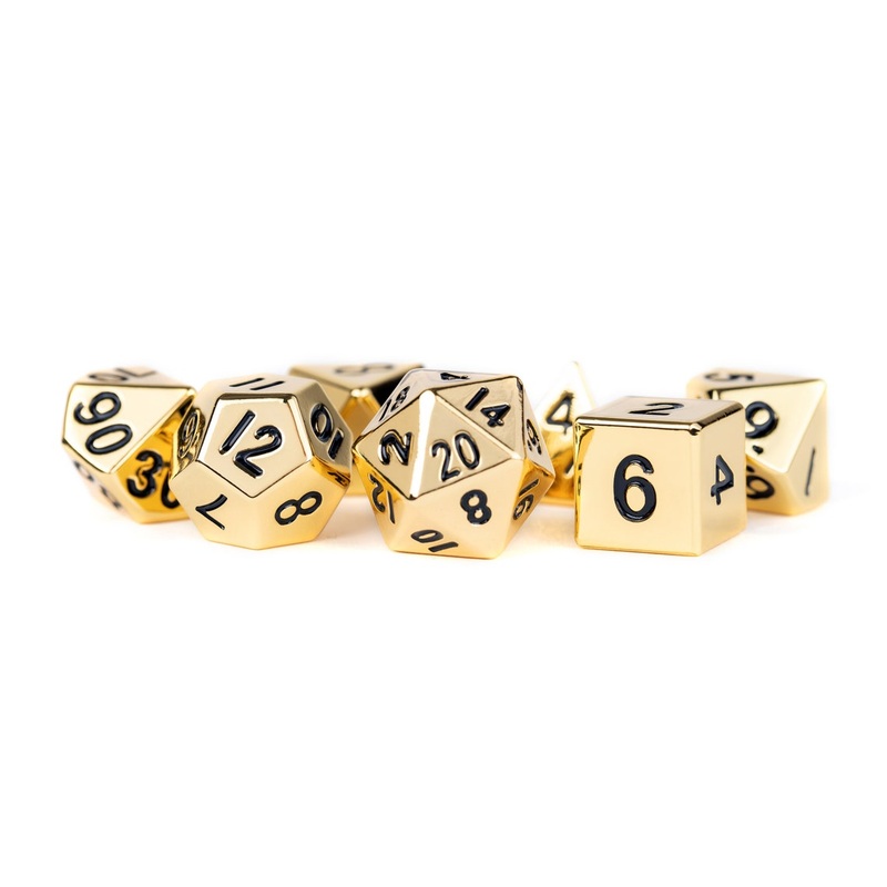 16mm Metal Poly Dice Set - Gold