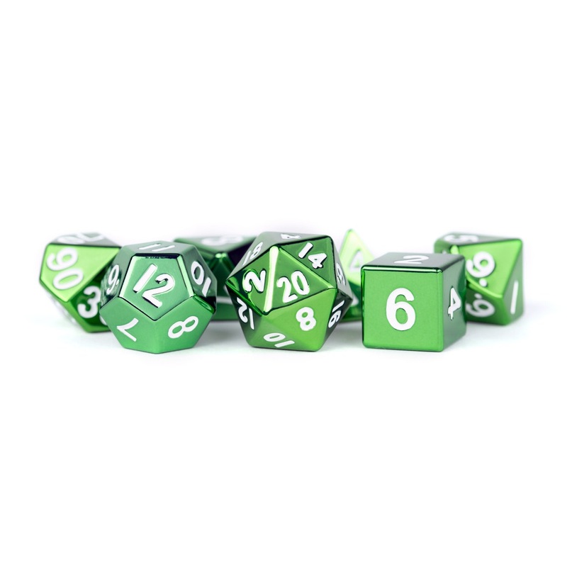 16mm Metal Poly Dice Set - Green
