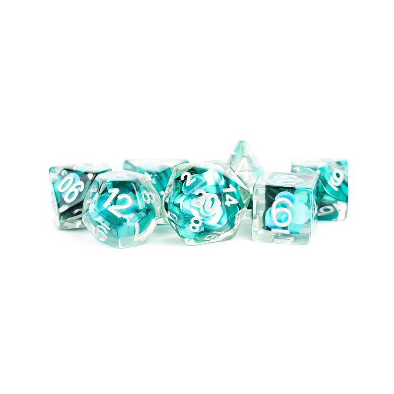 16mm Resin Poly Dice Set - Mermaid Scales (7)