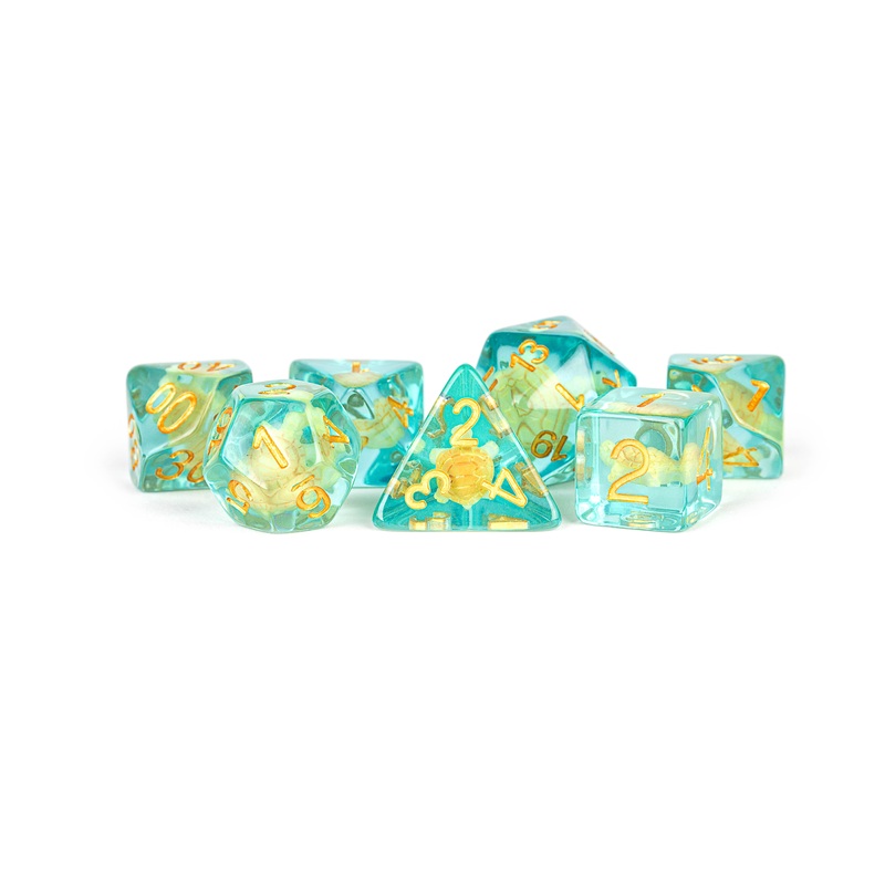 16mm Resin Poly Dice Set - Turtle Dice (7)