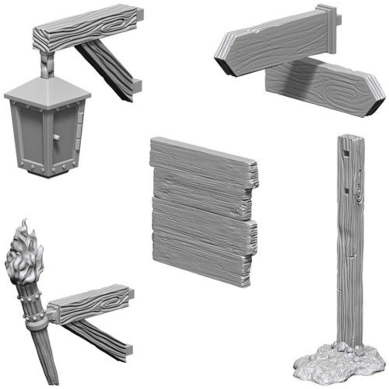 Wizkids: Deep Cuts Unpainted Miniatures - Signs & Lights