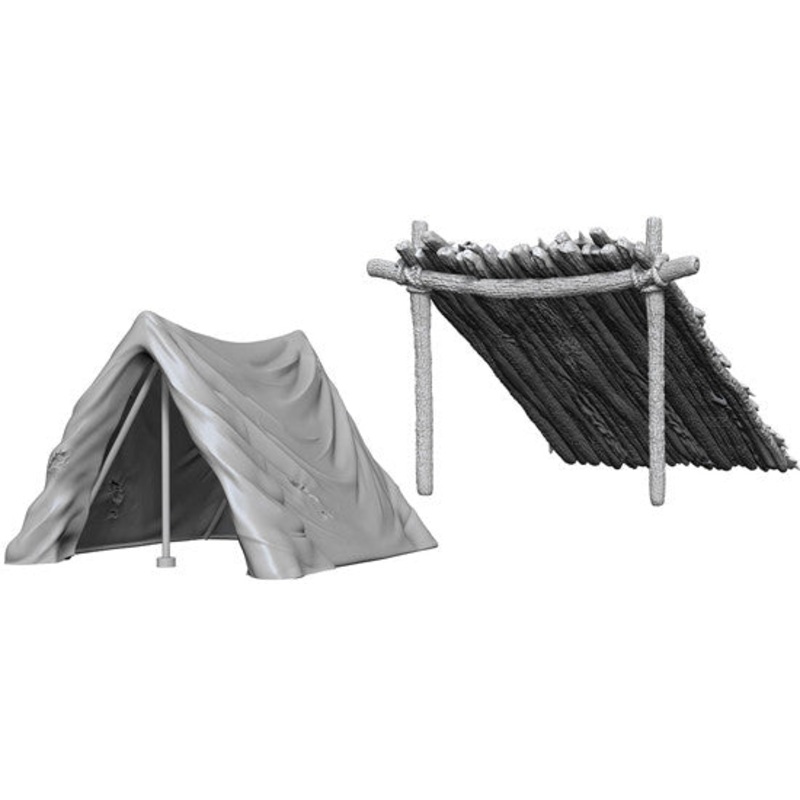 Wizkids: Deep Cuts Unpainted Miniatures - Tent & Lean-To