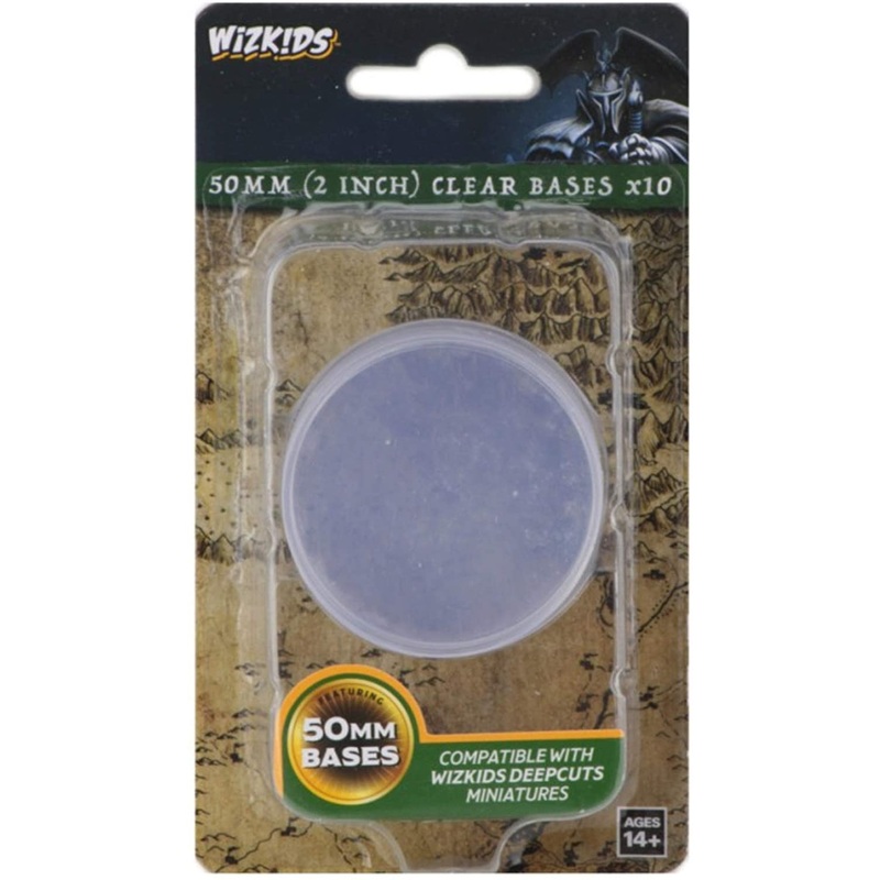 Wizkids: Deep Cuts Unpainted Miniatures - 50mm (2 inch) Clear Bases x10