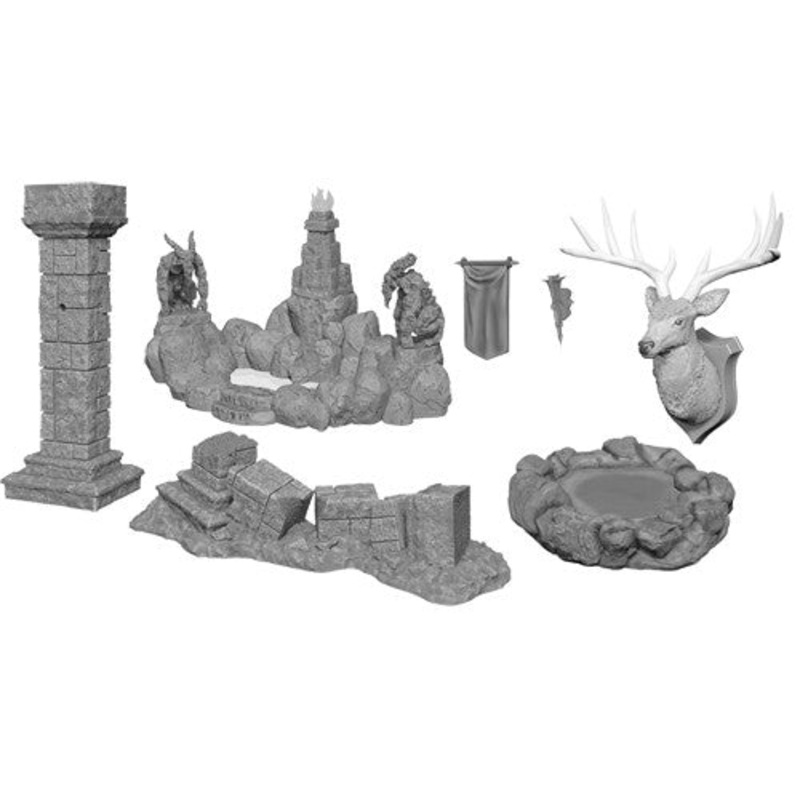 Wizkids: Deep Cuts Unpainted Miniatures - Pools & Pillars