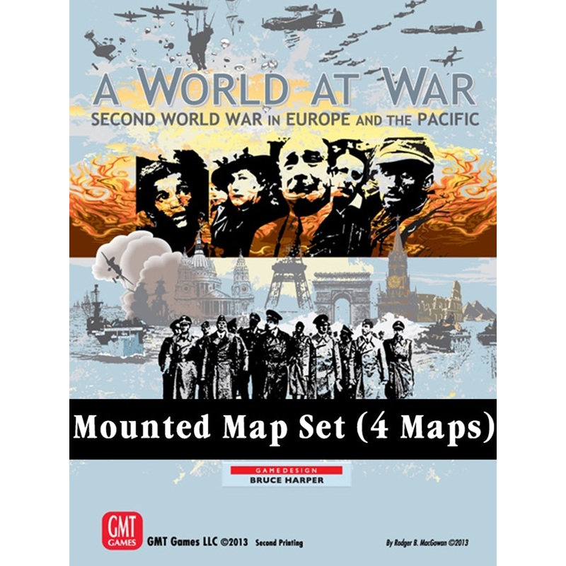 A World at War: Second World War in Europe and the Pacific - Four Mounted Maps