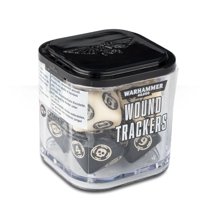Warhammer 40K Wound Trackers Dice Bone/Black