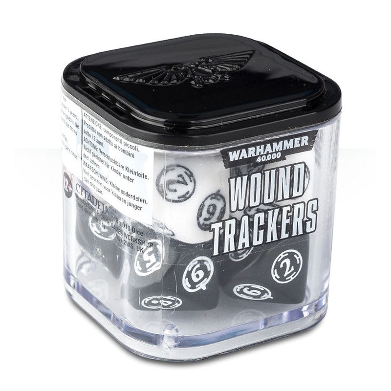 Warhammer 40K Wound Trackers Dice White/Black