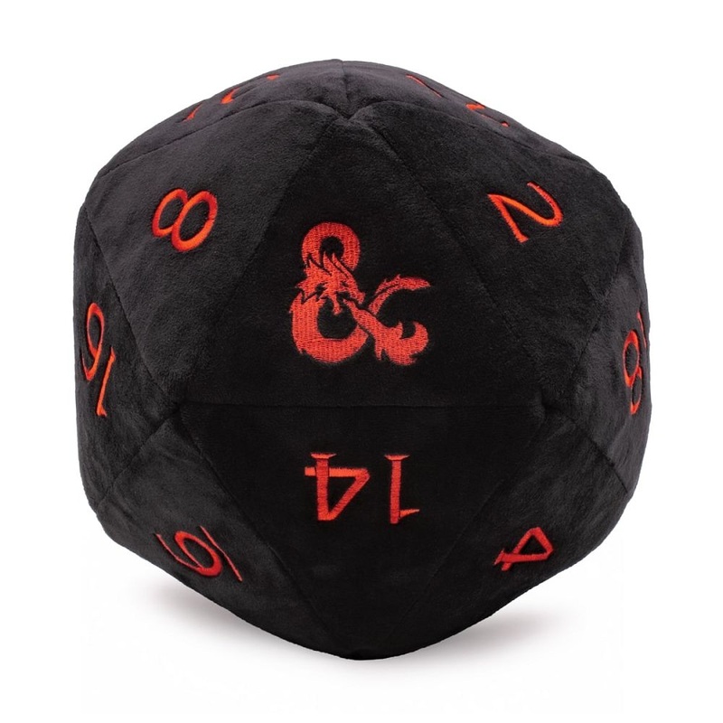 Jumbo D20 Dice Plush Black & Red w/ D&D Logo (18356)