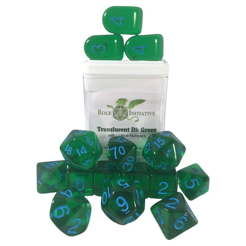 15-Set Translucent Dark Green/Light Blue