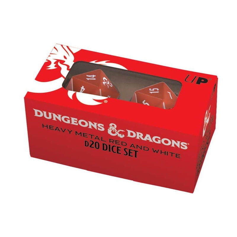18396 Heavy Metal Dice 2D20 Red