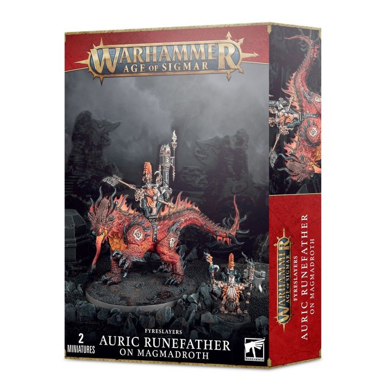 Age of Sigmar Fyreslayers: Auric Runefather on Magmadroth