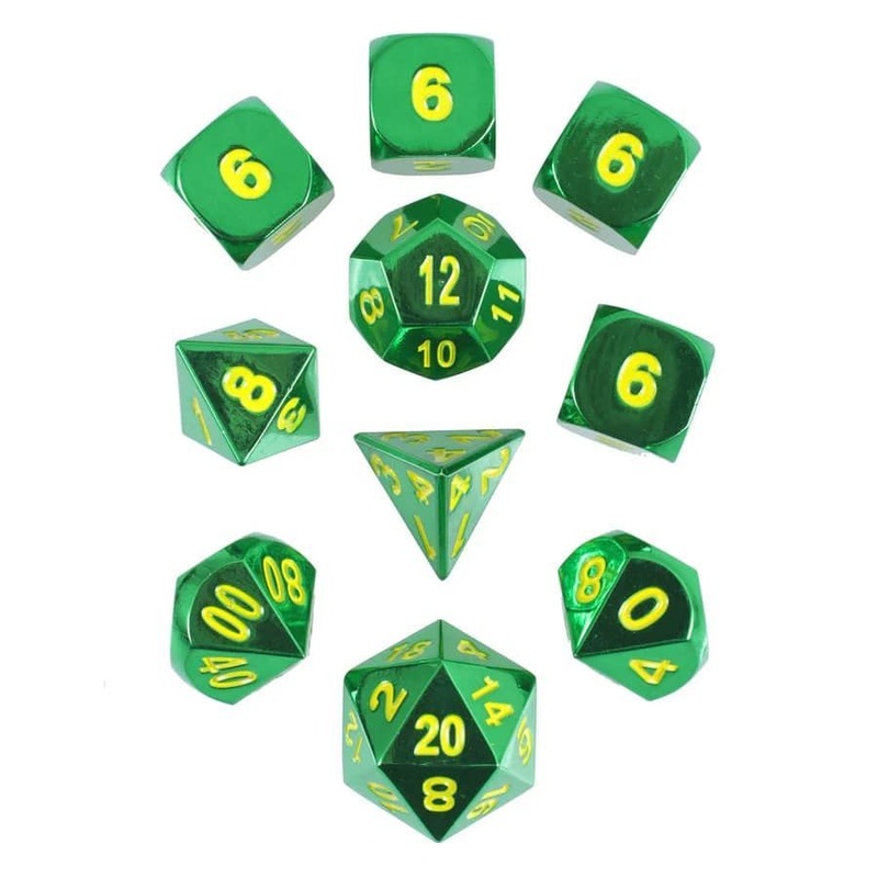 10ct Emerald Green Metal Dice
