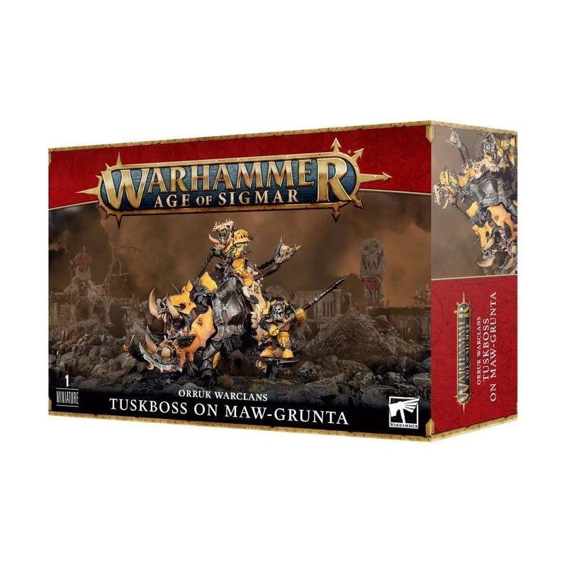 Age of Sigmar Orruk Warclans: Tuskboss on Maw-grunta