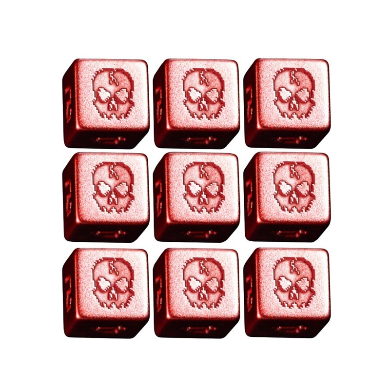 1UP Dice 9d6 Set: Cackling Blood Skull