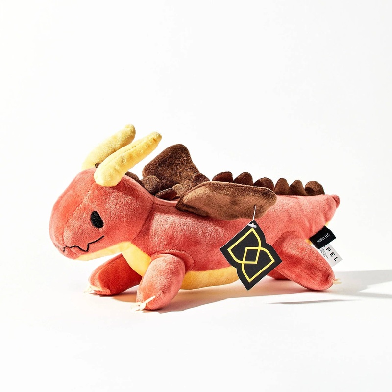 Red Dragon Plush Dog Toy with Squeaker