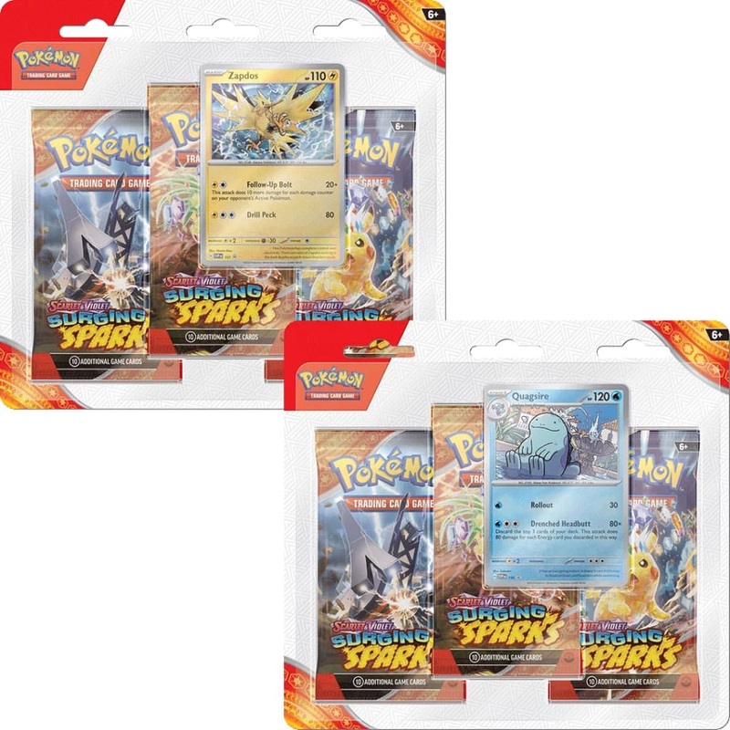 Pokemon TCG S&V Surging Sparks 3 Pack Blister (2 options)