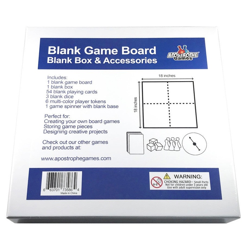 Blank Game Board Box and Accessories 9.5"x9.5"