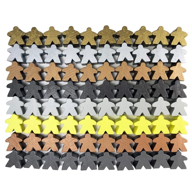 Wooden Meeples 80ct Bag - Metallic Mix