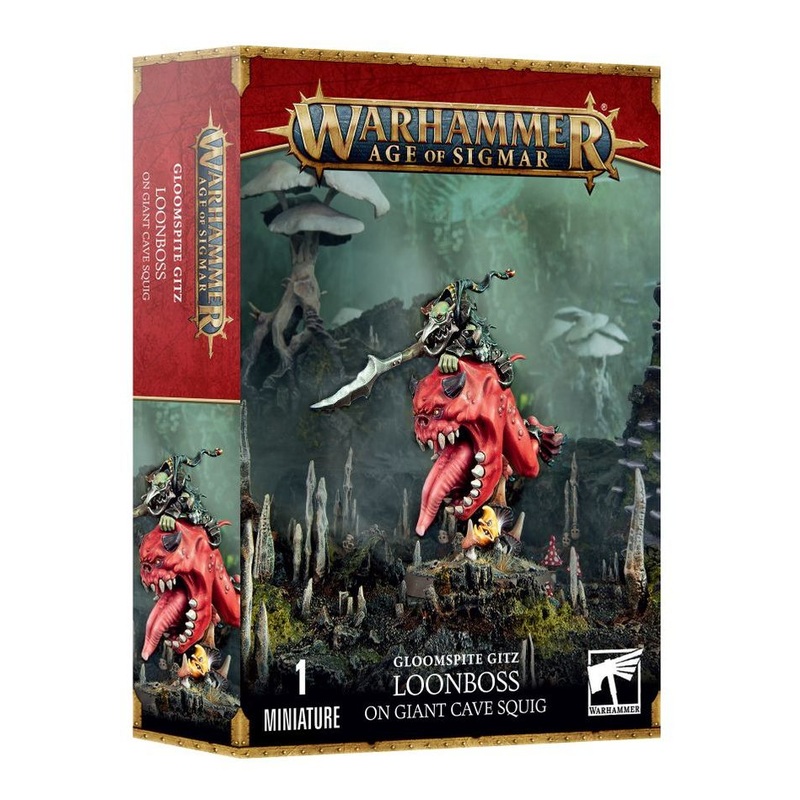 Age of Sigmar Gloomspite Gitz: Loonboss on Giant Cave Squig
