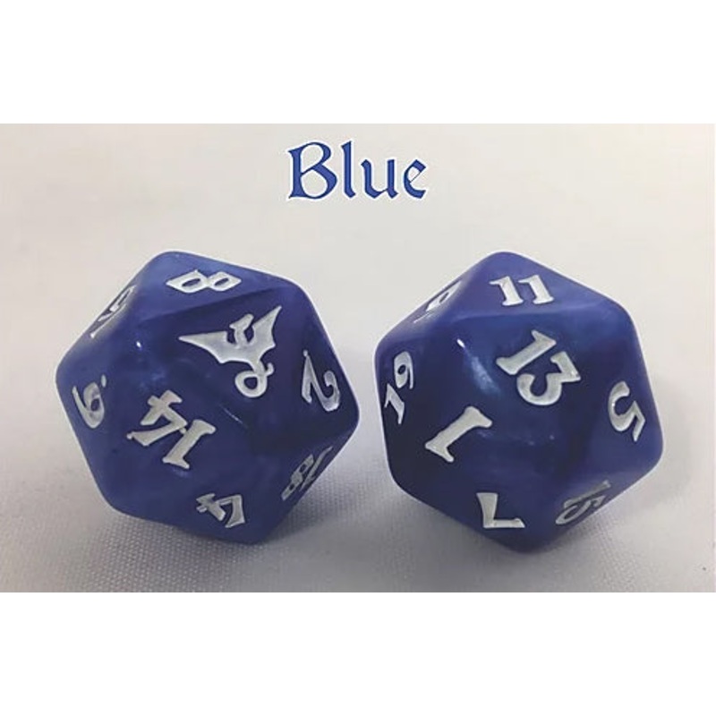 Black Oak Workshop Dragon Blue/White Single D20