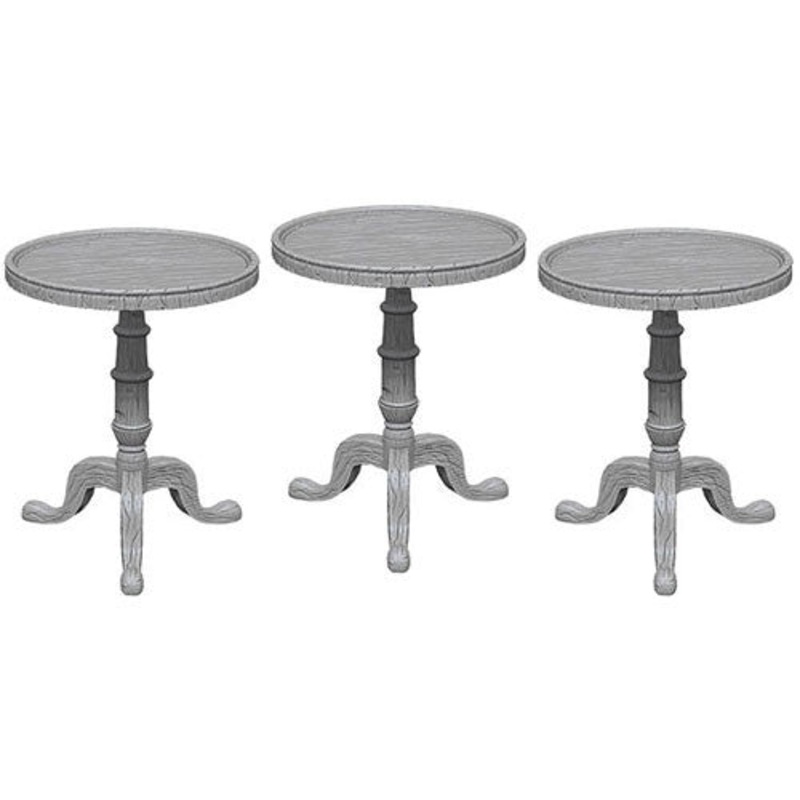 WizKids Deep Cuts Unpainted Miniatures: Small Round Tables